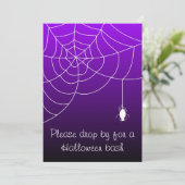 Invitation Soirée Halloween Purple Web of Fright (Debout devant)