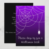 Invitation Soirée Halloween Purple Web of Fright (Devant / Derrière)