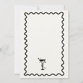 Invitation Soirée Halloween rétro en noir et blanc (Dos)