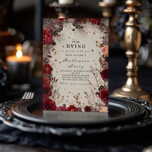 Invitation Soirée Halloween Romance Hantée