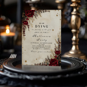 Invitation Soirée Halloween Rose Gothique