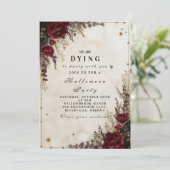 Invitation Soirée Halloween Rose Gothique (Debout devant)