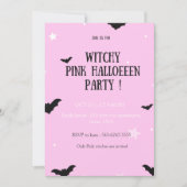 Invitation soirée halloween rose, invitation, (Devant)