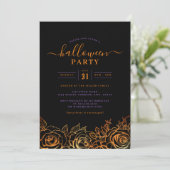 Invitation Soirée Halloween Rose Orange (Debout devant)