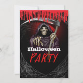 Invitation Soirée Halloween sanglante de la Faucheuse (Devant)