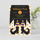 Invitation Soirée Halloween Sorcière (Debout devant)