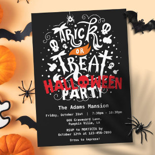 Invitation Soirée Halloween Trick or Treat