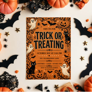 Invitation Soirée Halloween Vintage Trick or Treat