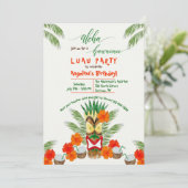 Invitation Soirée Hawaïenne Tiki Luau (Debout devant)