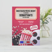 Invitation Soirée jardin de cinéma Anniversaire de enfant (Debout devant)