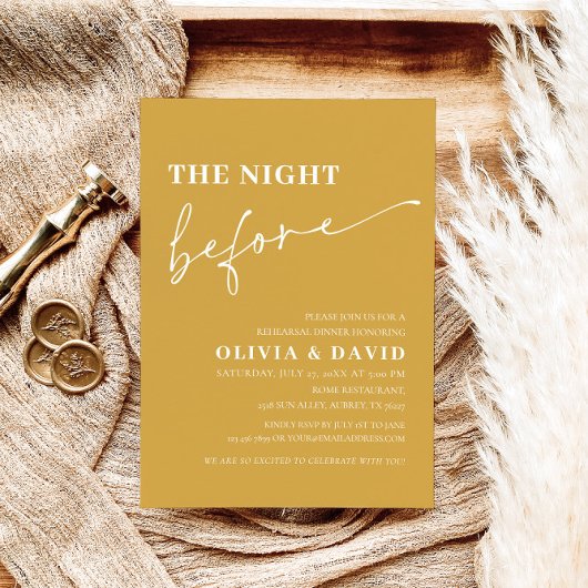 Invitation Soirée Jaune avant le dîner de répétition Invitati