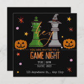 Invitation soirée jeu d'échecs halloween (Devant / Derrière)