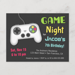 Invitation Soirée jeux vidéo d'anniversaire des Chill Boys