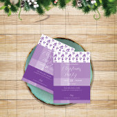 Invitation Soirée Jouets de Noël Tartan violet
