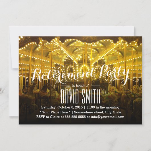 Invitation Soirée Joyeux Partir à la retraite ronde (Devant)