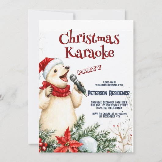Invitation Soirée karaoké de Noël (Devant)