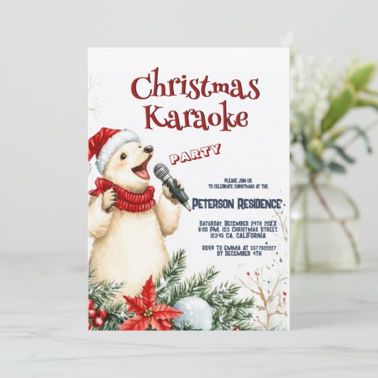 Invitation Soirée karaoké de Noël (Debout devant)