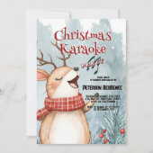Invitation Soirée karaoké de Noël pour les Cerfs mignons (Devant)