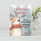 Invitation Soirée karaoké de Noël pour les Cerfs mignons (Debout devant)