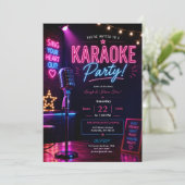 Invitation Soirée Karaoke Neon (Debout devant)