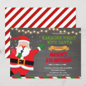 Invitation Soirée karaoke sur le thème de Santa (Devant / Derrière)
