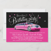 Invitation Soirée Limousine Rose Sortie Anniversaire (Devant)