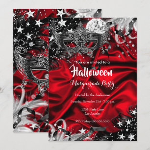 Invitation Soirée Magique de Mascarade d'Halloween Rouge
