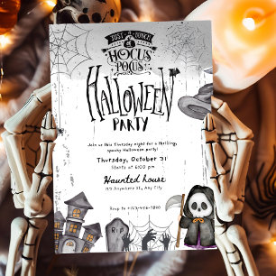 Invitation Soirée magique d'Halloween Sorcière Hocus Pocus