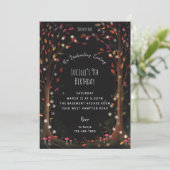 Invitation Soirée magique fête d'anniversaire en bois (Debout devant)