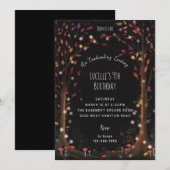 Invitation Soirée magique fête d'anniversaire en bois (Devant / Derrière)