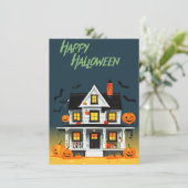 Invitation Soirée Maison Hantée d'Halloween (Debout devant)