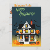 Invitation Soirée Maison Hantée Halloween (Devant / Derrière)