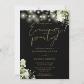 Invitation Soirée Mariage Black And Gold (Devant)