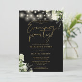 Invitation Soirée Mariage Black And Gold (Debout devant)