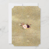 Invitation Soirée Mariage de la Parties scintillant d'or flor (Dos)