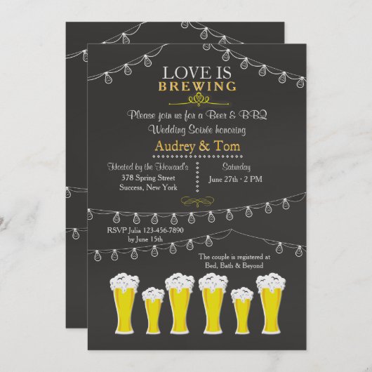 Invitation Soirée Mariage de la relève (Devant / Derrière)