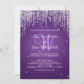 Invitation Soirée Mariage Élégante Éblouissant Violet (Dos)