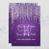 Invitation Soirée Mariage Élégante Éblouissant Violet (Devant / Derrière)