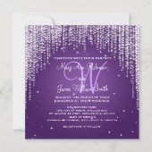 Invitation Soirée Mariage Élégante Éblouissant Violet (Dos)