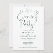 Invitation Soirée Mariage Emerald Green Script (Devant)