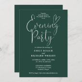 Invitation Soirée Mariage Emerald Green Script (Devant / Derrière)