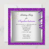 Invitation Soirée Martini Glamour Violet Pailleté (Dos)