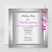 Invitation Soirée Martini parties scintillant Chaud Rose Glam (Dos)