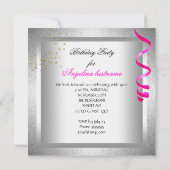 Invitation Soirée Martini parties scintillant Chaud Rose Glam (Dos)