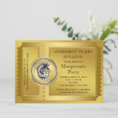 Invitation Soirée Mascarade Dorée (Debout devant)