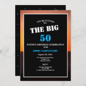 Invitation Soirée masculine le dimanche Fête d'anniversaire B (Devant / Derrière)