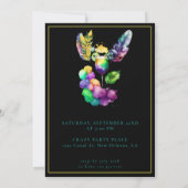 Invitation Soirée Masquée Anniversaire Mardi Gras Chic Noir (Dos)