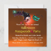 Invitation SOIRÉE MASQUÉE D'HALLOWEEN, Jaune Orange (Dos)