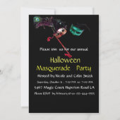 Invitation SOIRÉE MASQUÉE D'HALLOWEEN,Or Noir (Dos)