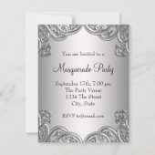 Invitation Soirée Masquée Masque Argent et Noir (Dos)